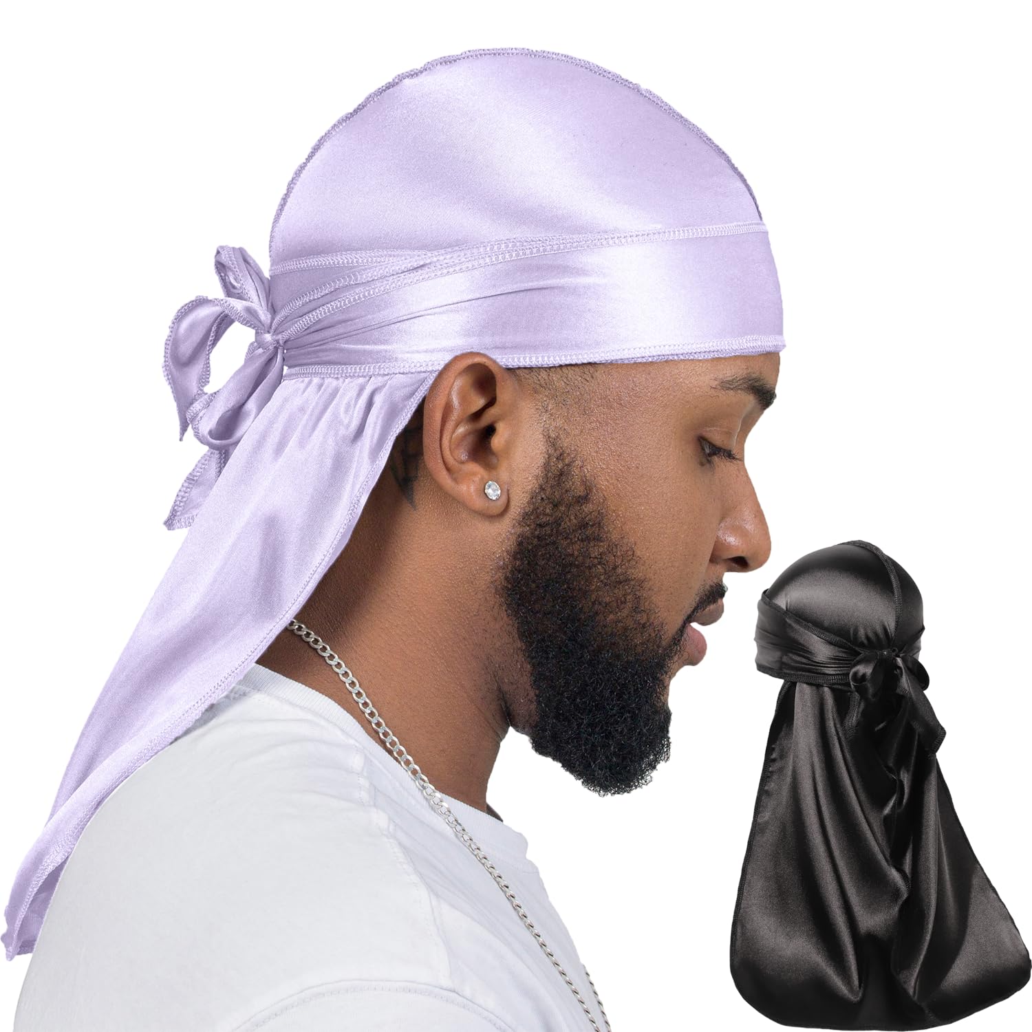 ForceWave 2 Pieces Silky Durag Pack for Men Women Waves, Premium Satin Deluxe Du-rag