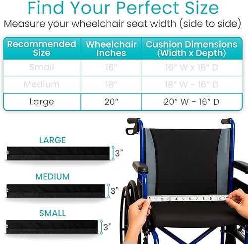 Miniatura 10 de Vive Cojín impermeable para silla de ruedas para aliviar la presión (16 x 16 x 3)  Funda lavable para protección contra incontinencia para adultos