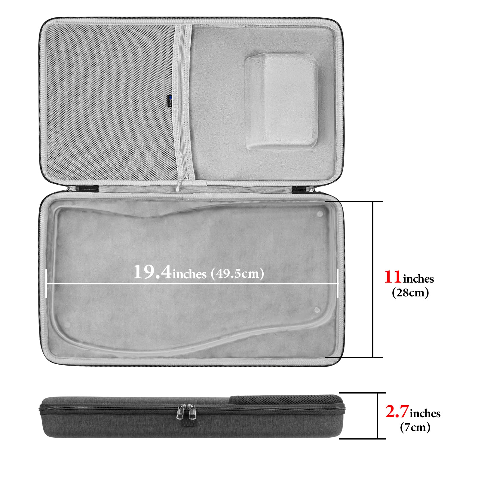 Amazon.com: GEEKRIA Hard Shell Travel Carrying Keyboard Case