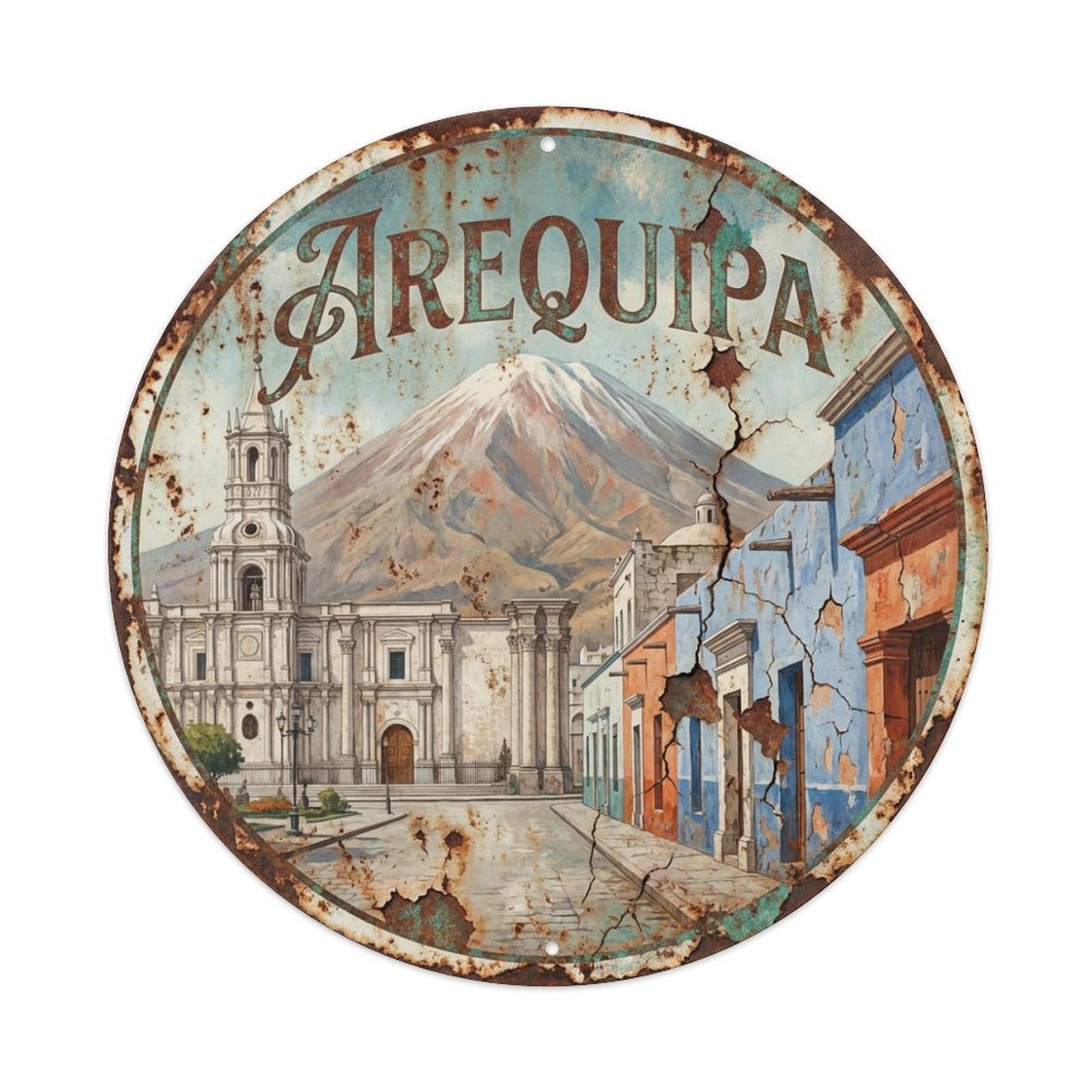 Retro Travel Peru Arequipa Metal Tin Sign