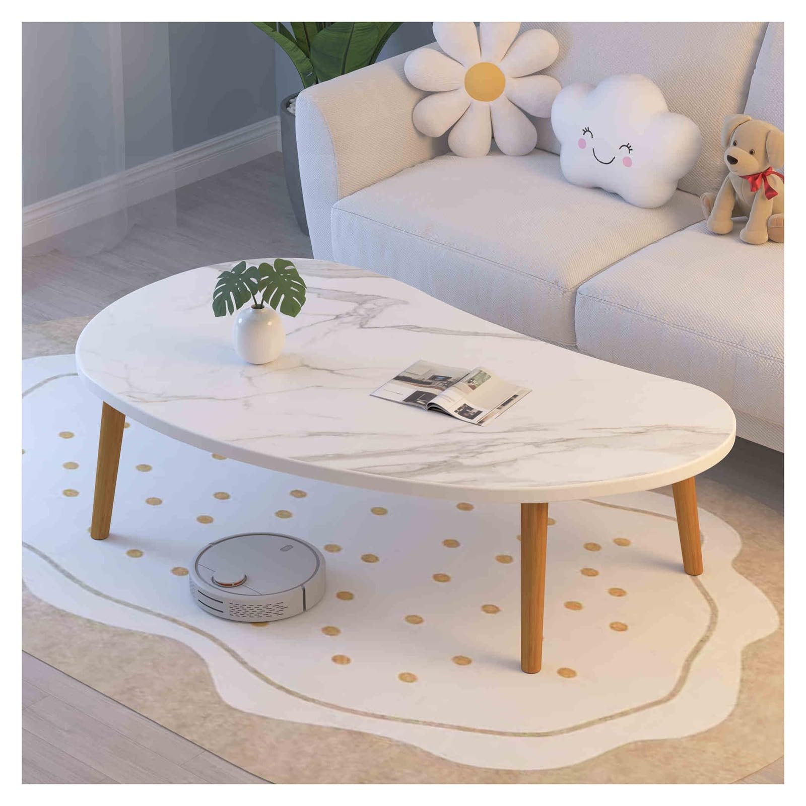 Table d'appoint Moderne en Bois Massif aux Finitions Soignées pour Salon