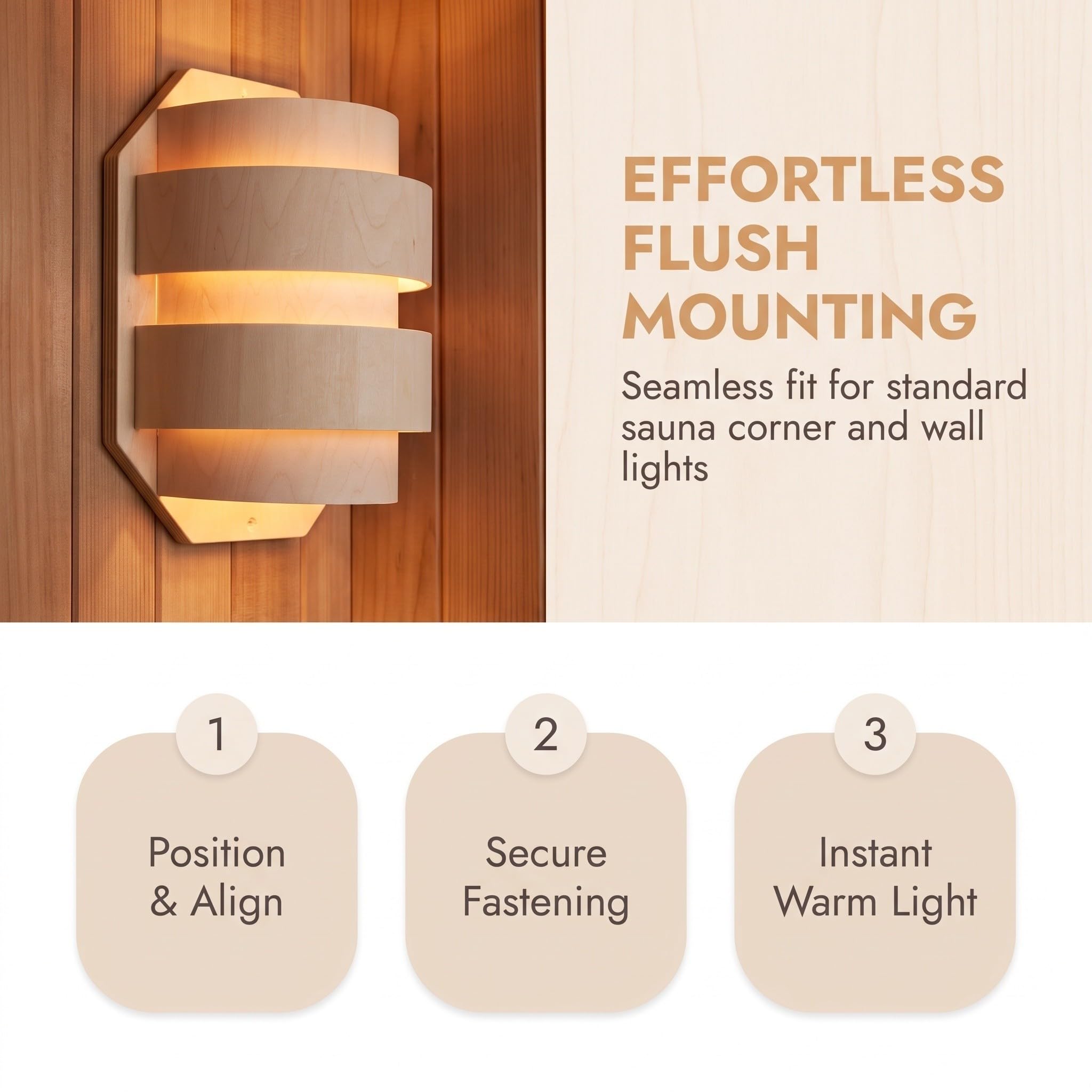 2 Pezzi Legno Paralume Luce Soffusa, per Sauna, Resistente al Calore