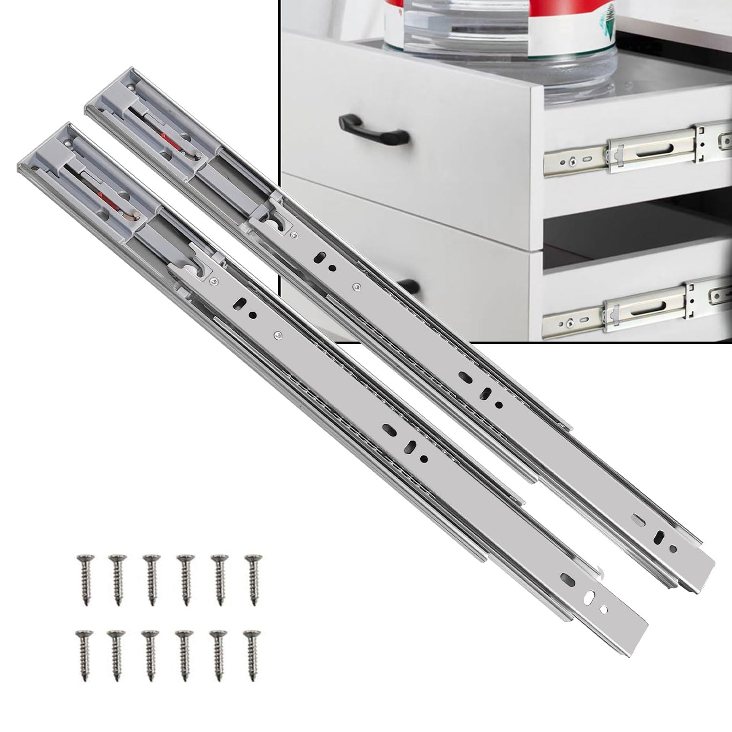 Volo Telescopic Drawer Slides - Push to Open -12 Volo Telescopic Drawer Slides - Push to Open -12