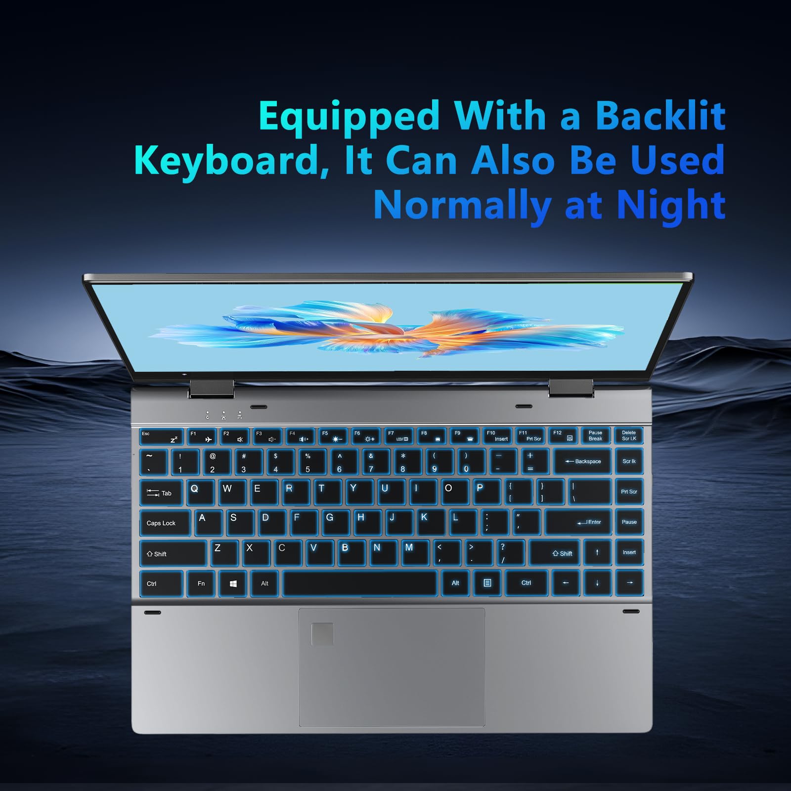 FUNYET PC Portatile 14 Pollici, Win 11 Pro laptop PC, N100 CPU 1920 × 1200P IPS schermo Portatile FHD 16GB 512GB SSD USB Bluetooth mini HDMI WiFi Tastiera Retroilluminata