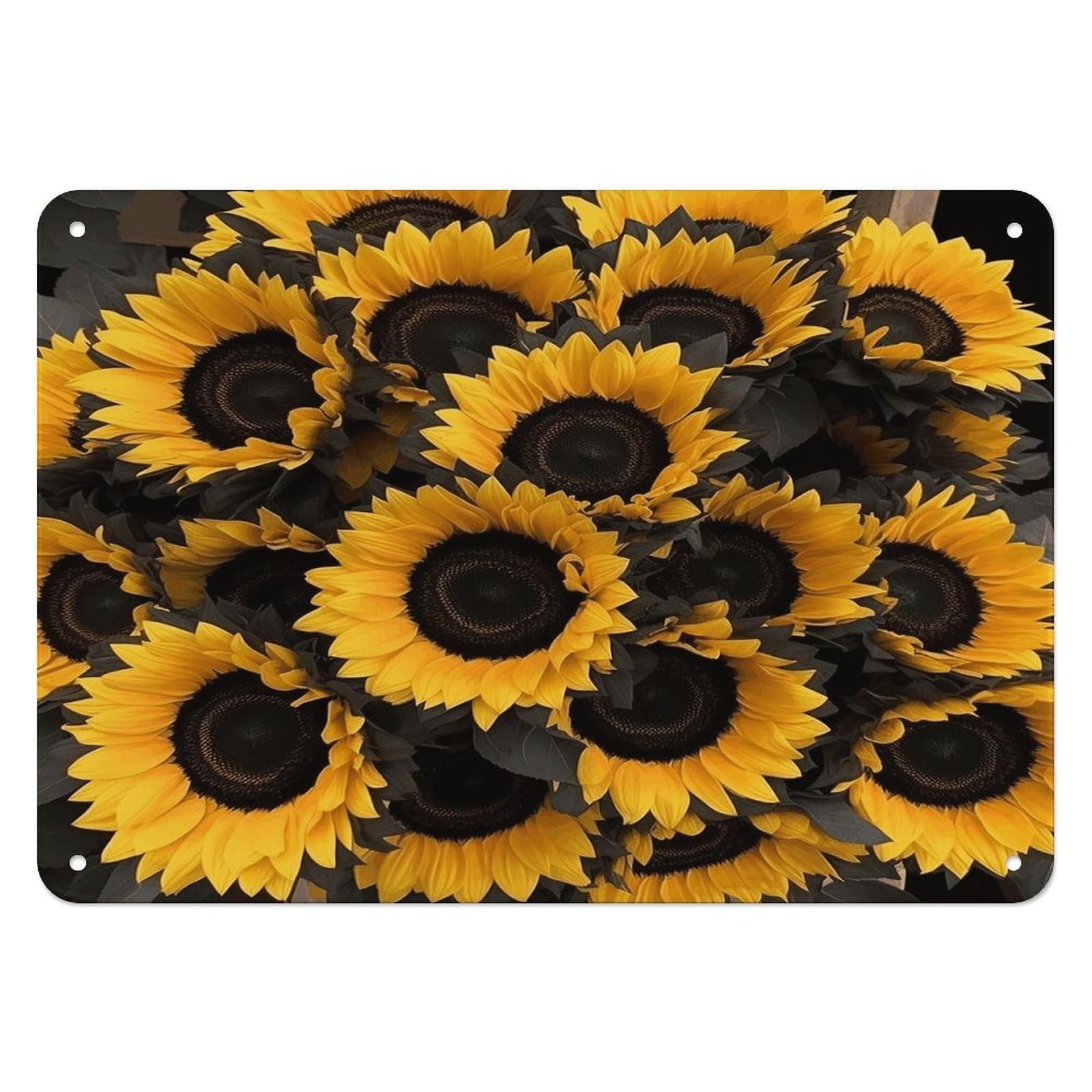 Btcowzrv Style A Bouquet Of Black Sunflowers Metal Sign, 5.5" X 7.9" Tin Wall Decor, Wall Art Plaques For Home Wedding Decor Room Living Room Decoration