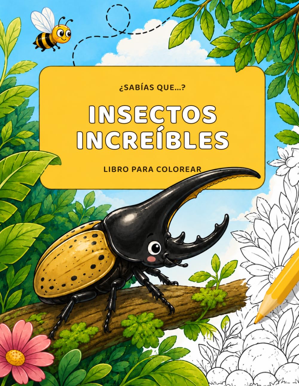 ¿Sabías que...? Insectos increíbles: 25 dinosaurios fascinantes para colorear y aprender | Libro para niños y niñas de 4 a 8 años (Colorea y Aprende con Datos Curiosos)