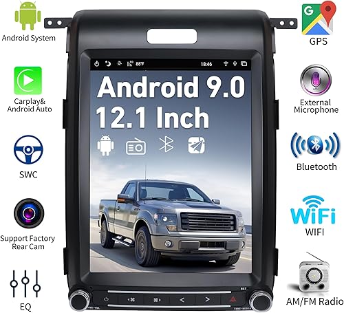 Miniatura 5 de T-Style 12.1″ Touch Screen Radio for Ford F150 2013-2014, Android Head Unit with GPS Navigation, Bluetooth, WiFi, USB/AUX | Supports CarPlay,Backup
