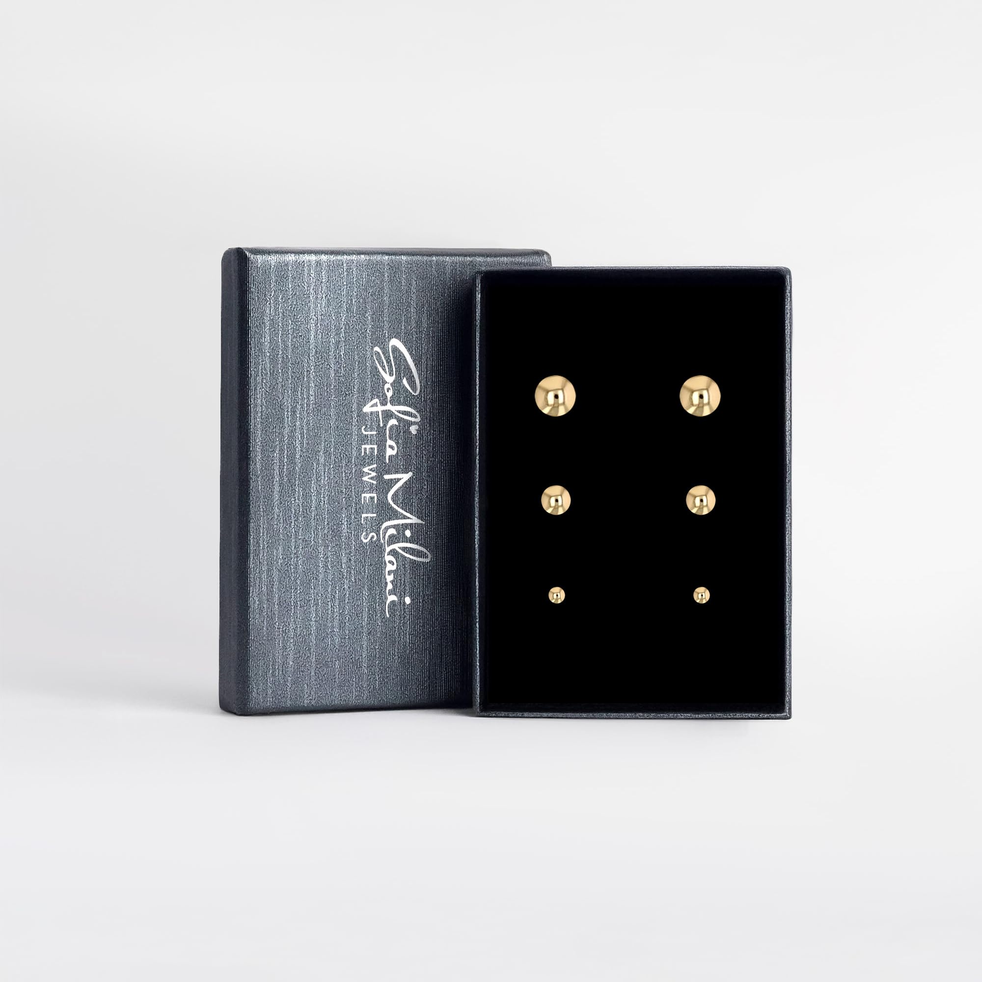 Sofia Milani - Set di 3 orecchini da donna in argento 925 – design a sfera