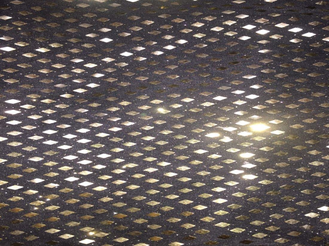 Black Lycra Fabric with Gold Work ~ 58