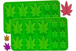 Premium Weed Leaf Silicone Candy Molds: Dual Pack of Edible Chocolate Cannabis...
