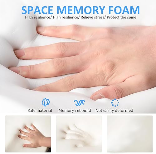 Miniatura 3 de pitkalle Cojín de asiento para silla de escritorio y oficina, cojín ortopédico para silla con espuma viscoelástica, almohada de apoyo para la