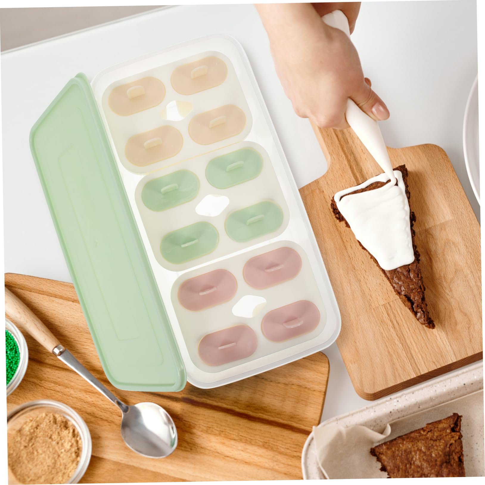 Moule à Glace Pop 3, 3 L en Pp Vert Couvercle, 1 Set