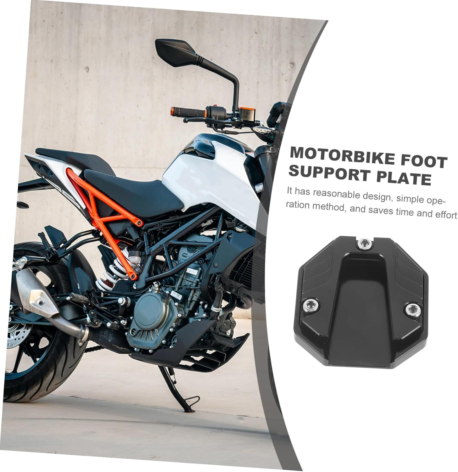 Motorcycle Kickstand Pad Metal Side Stand Extension for Stable Parking