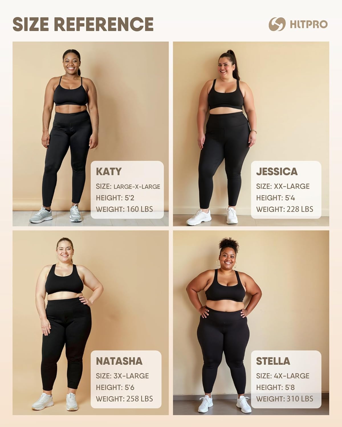 HLTPRO 3 Pack Plus Size Leggings for Women(X-Large - 4X)- High Waist Stretchy Soft Pants for Workout Running Yoga