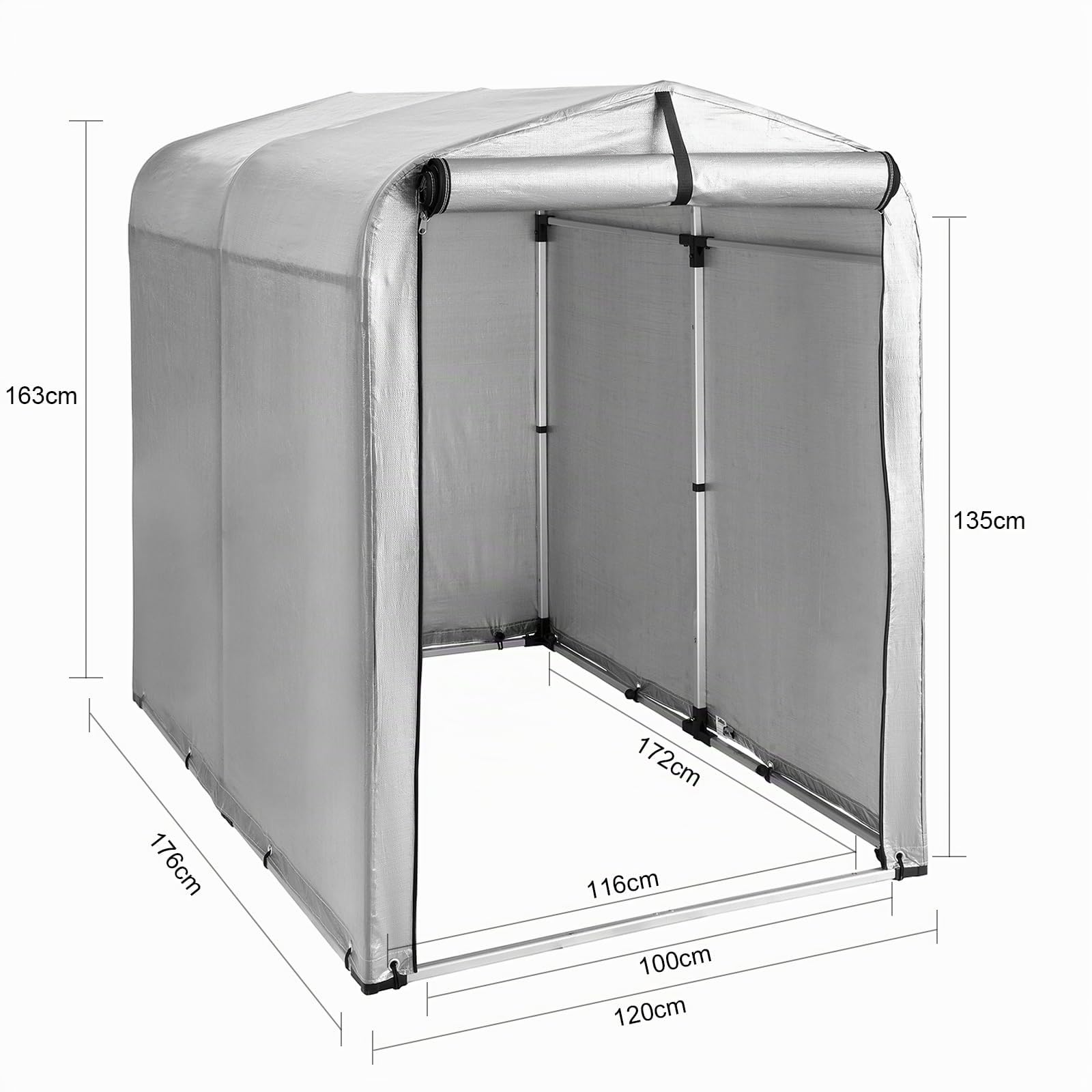 SoBuy ES-KLS11-SDA Caseta Jardin Exterior Garaje Exterior para Coches Impermeable Carpa para Moto y Bicicletas Garage Moto para Exterior Cobertizo Jardín