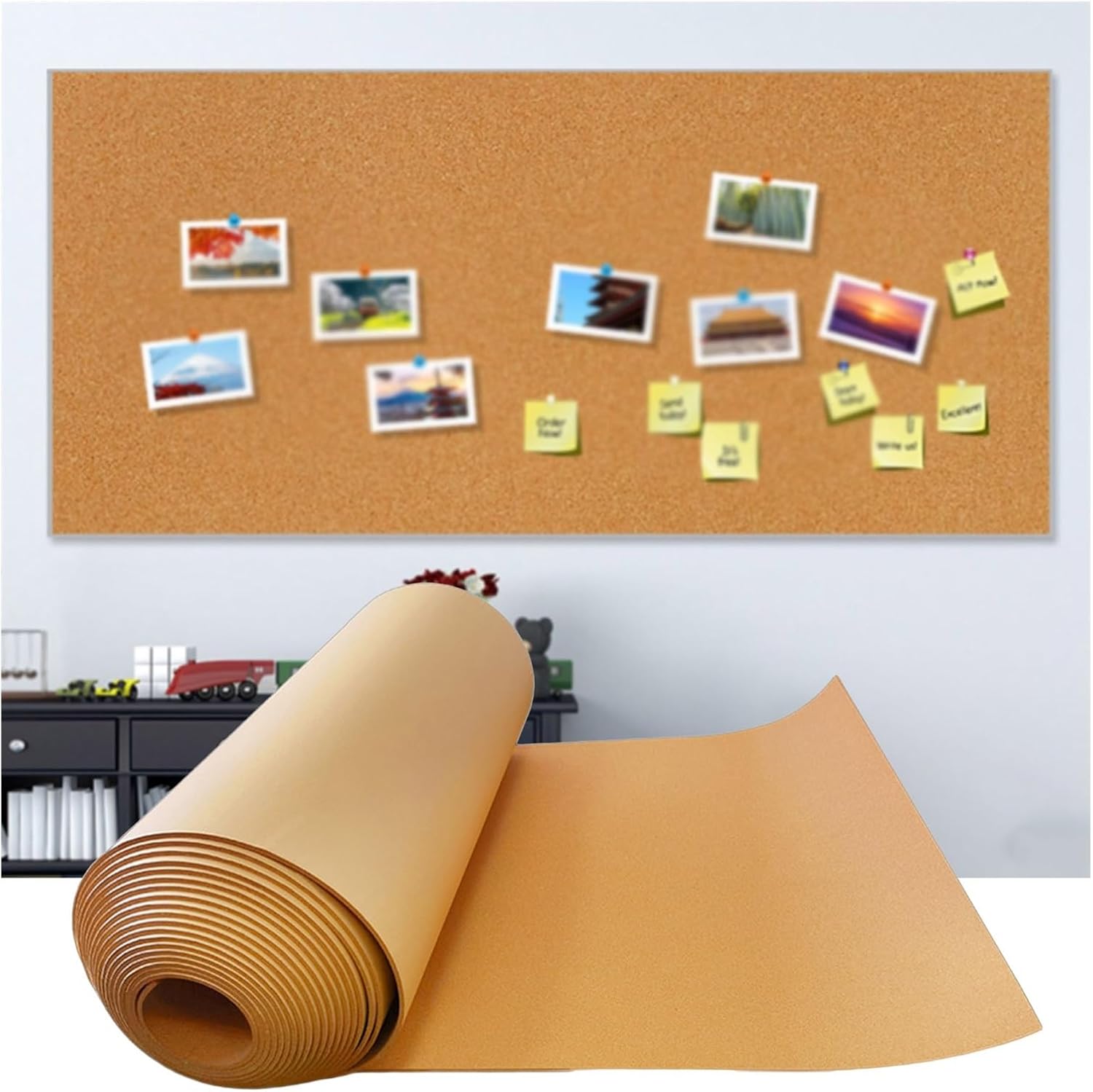PFCDZDU Cork Board Roll for Wall, SelfAdhesive Decorative