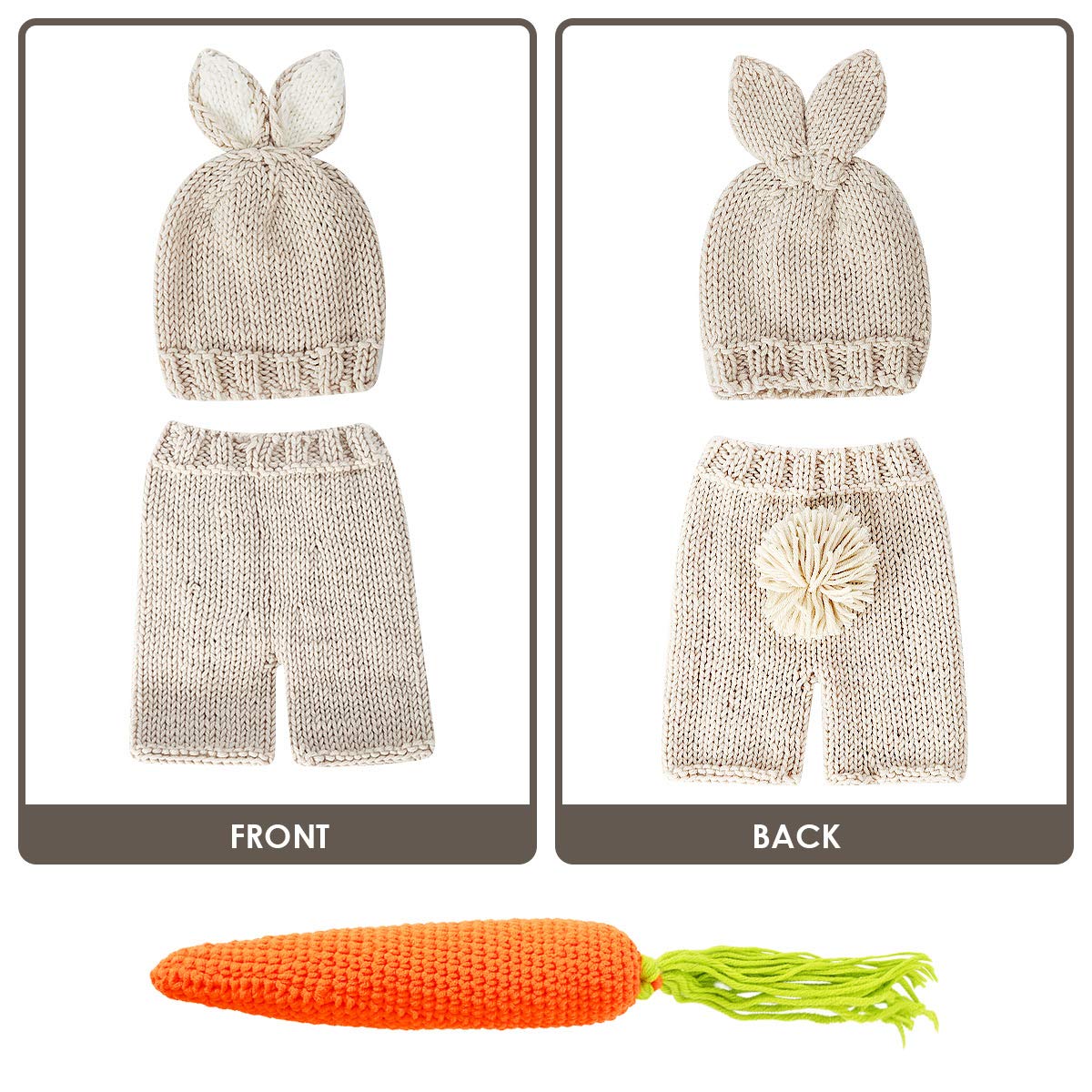Blanc Ivoire - 0-1 Mois - Tenue De Nouveau Né Accessoires De Photographie Bébé Photo Chapeau De - 5