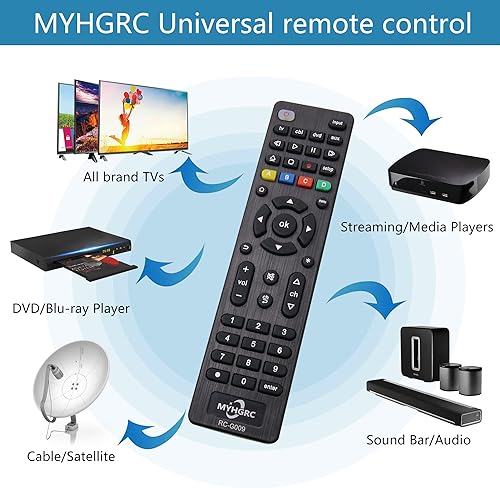Miniatura 2 de Control remoto universal para todos los televisores, reproductores de Blu-ray/DVD, reproductores multimedia de transmisión, barras de sonido, cajas