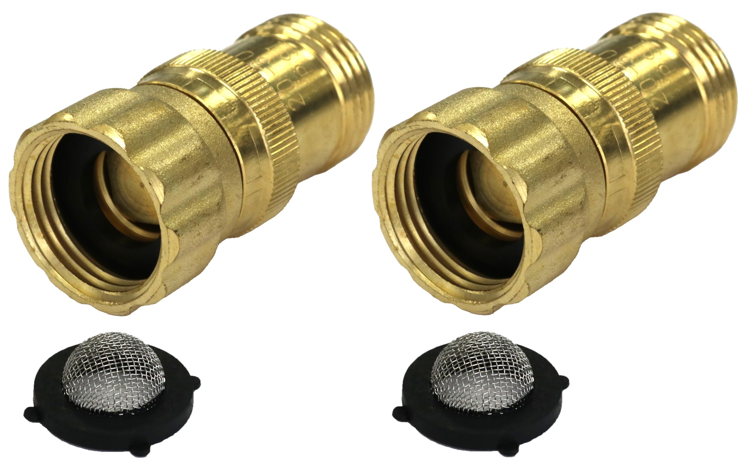 25 psi Water Pressure Reducer Regulator for Drip Irrigation System, 3/4 inch Hose Thread, 150 psi Max Inlet Pressure, Lead-free Brass (With Regular and Screen O-Rings, 2, Count)