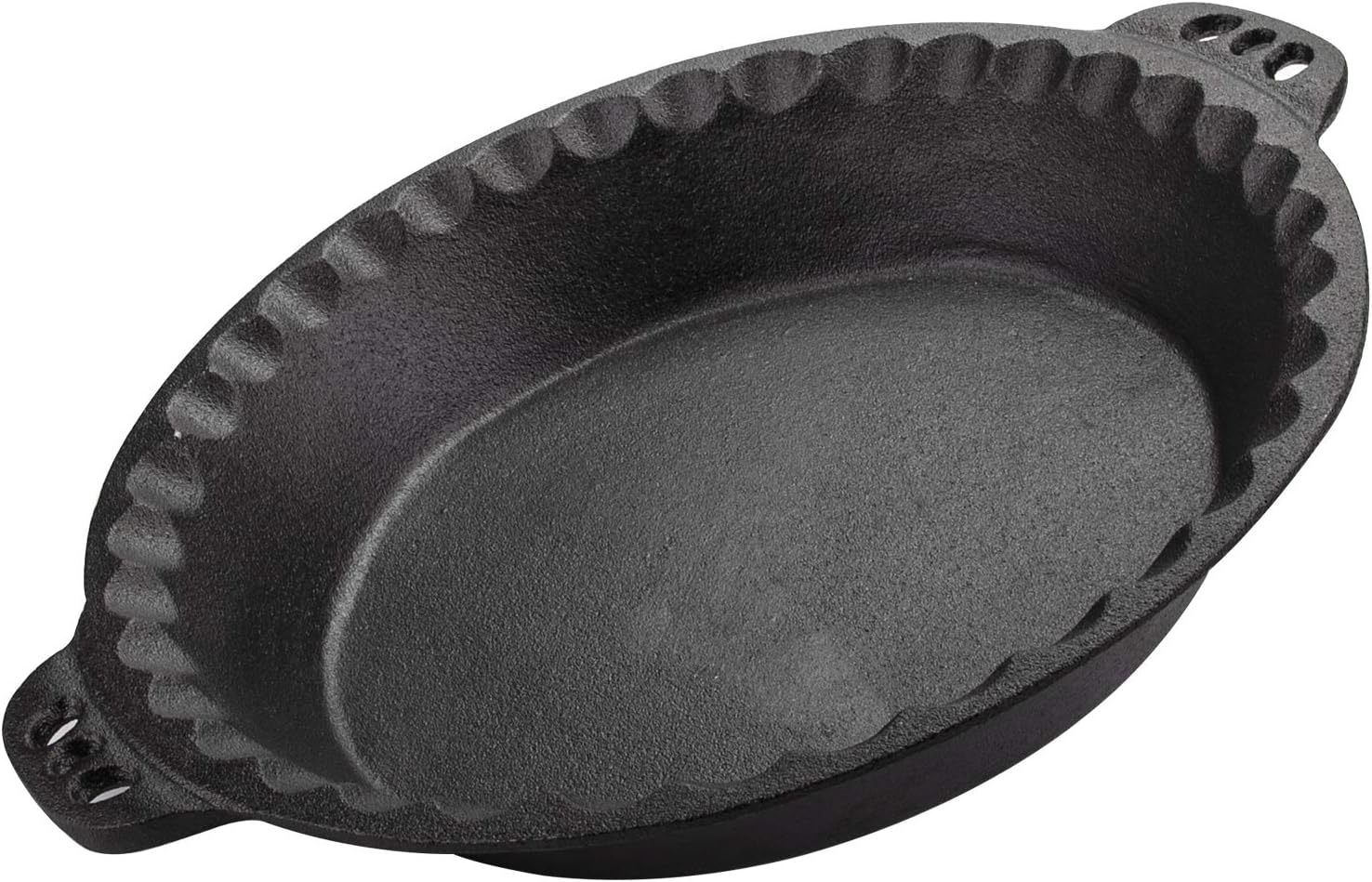 Yarlung 10 Inch Cast Iron Pie Pan, PreSeasoned Dual Handle