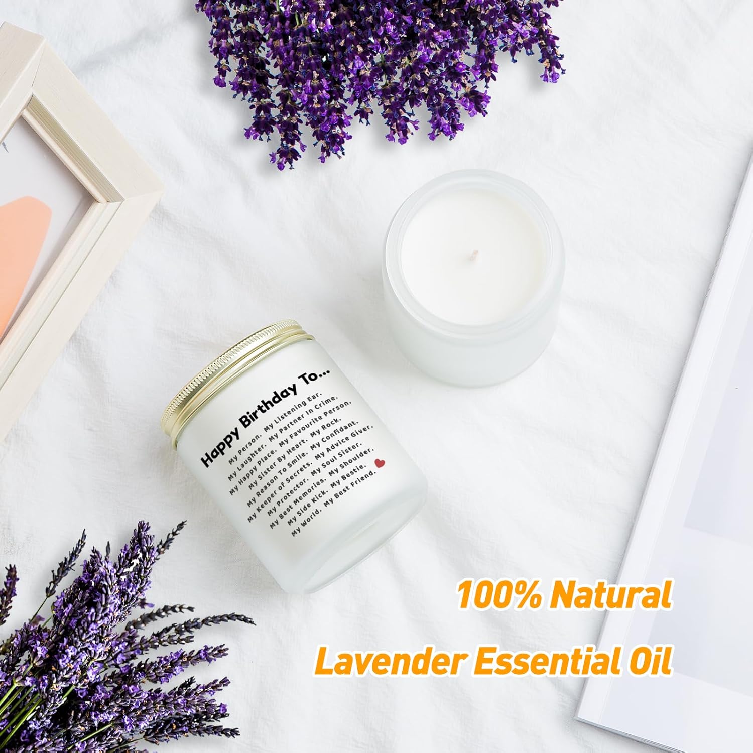 Jonico Birthday Gifts for Women - Friendship Best Friend Birthday Gifts for Women Bestie BFF, Lavender Candle - Image 3