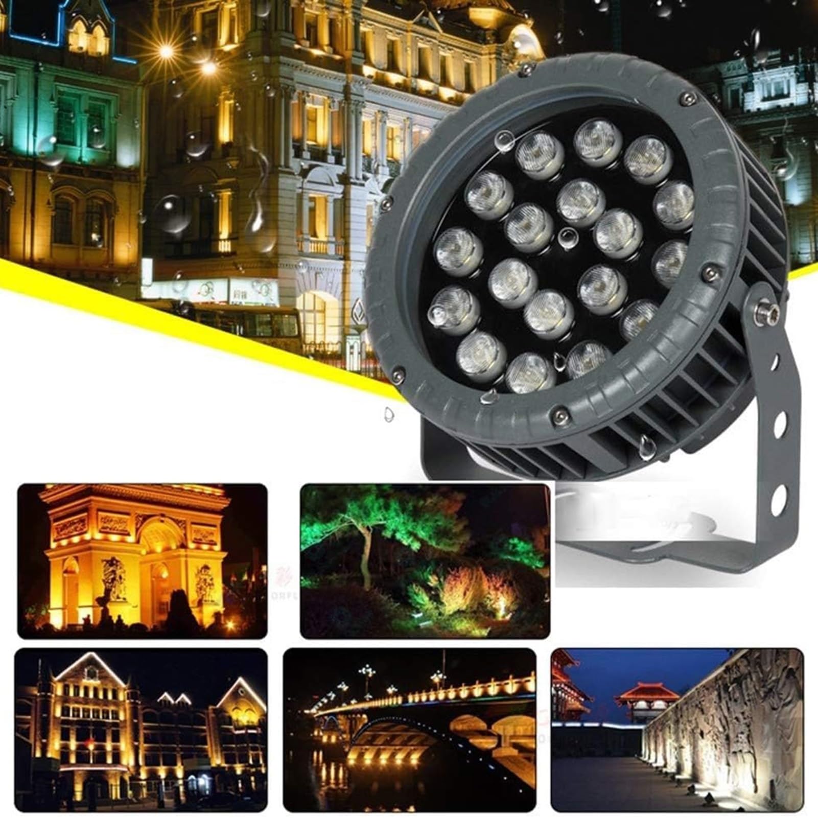 Proyector Giratorio - Lámparas De Paisaje, Foco De Luz LED De Haz De CA 85-265V, Focos LED Impermeables IP65, Iluminación De Caminos Y Árboles Para Patios Exteriores(Positive White Light,36W)