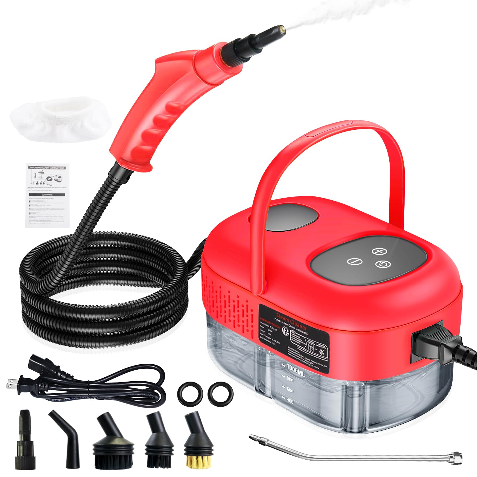 Handheld Steam Cleaner with Touch Screen Portable Steamer for Cleaning Hand Held Steamer Cleaner Pressurized Hand Steam Cleaner
