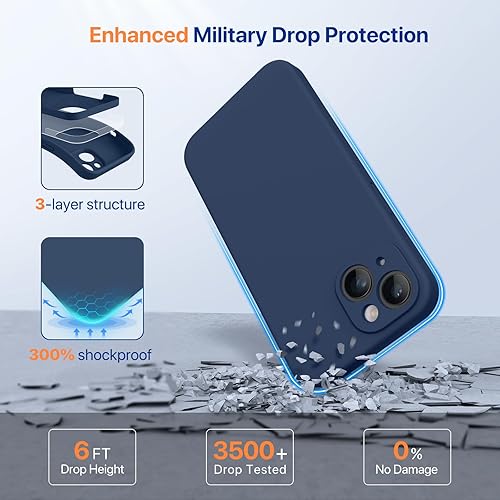Miniatura 534 de Miracase - Funda diseñada para iPhone 11 con protector de pantalla, funda de goma de silicona líquida, protección total contra caídas y a prueba