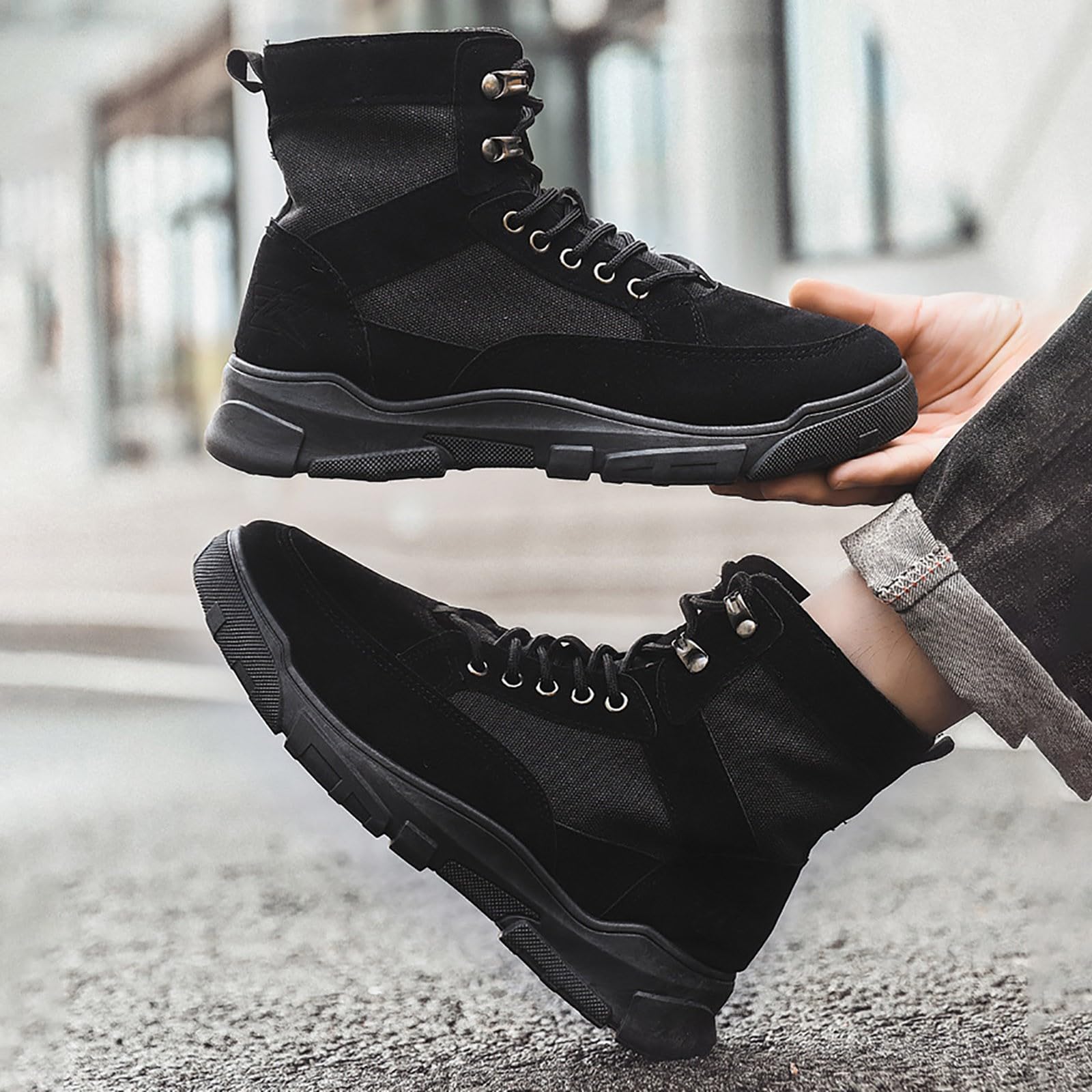 Générique Botte Militaire Homme Militaire Montantes Chaussures Securité avec Coque Botte en Plein Air Basket Running Chaussure Confort Moto Boots Randonnée Rangers Combat Bottes