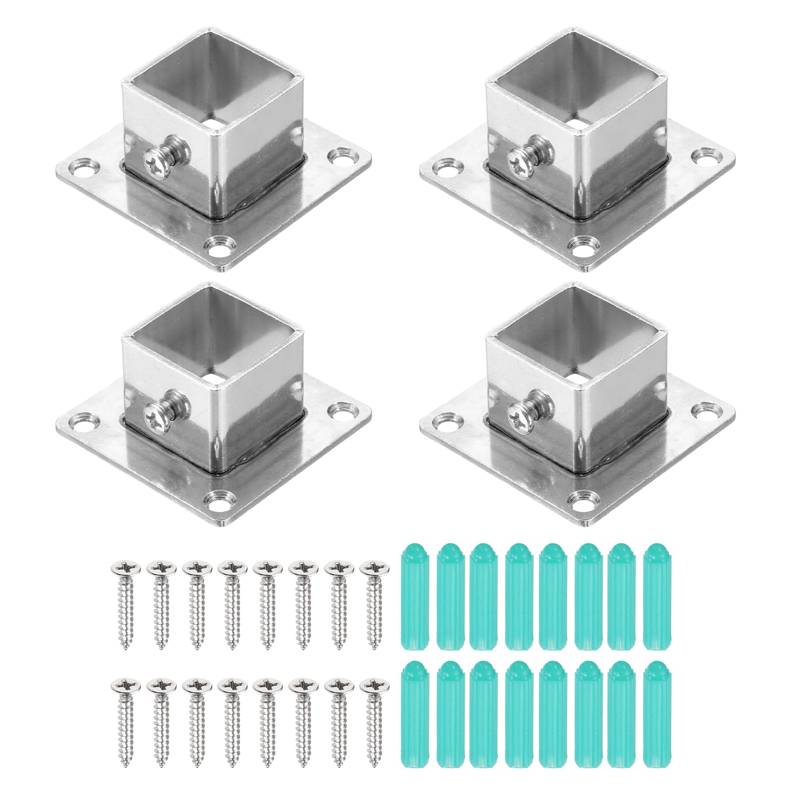 Base cuadrada para poste uxcell de acero inoxidable para renovar las barandillas de tu terraza