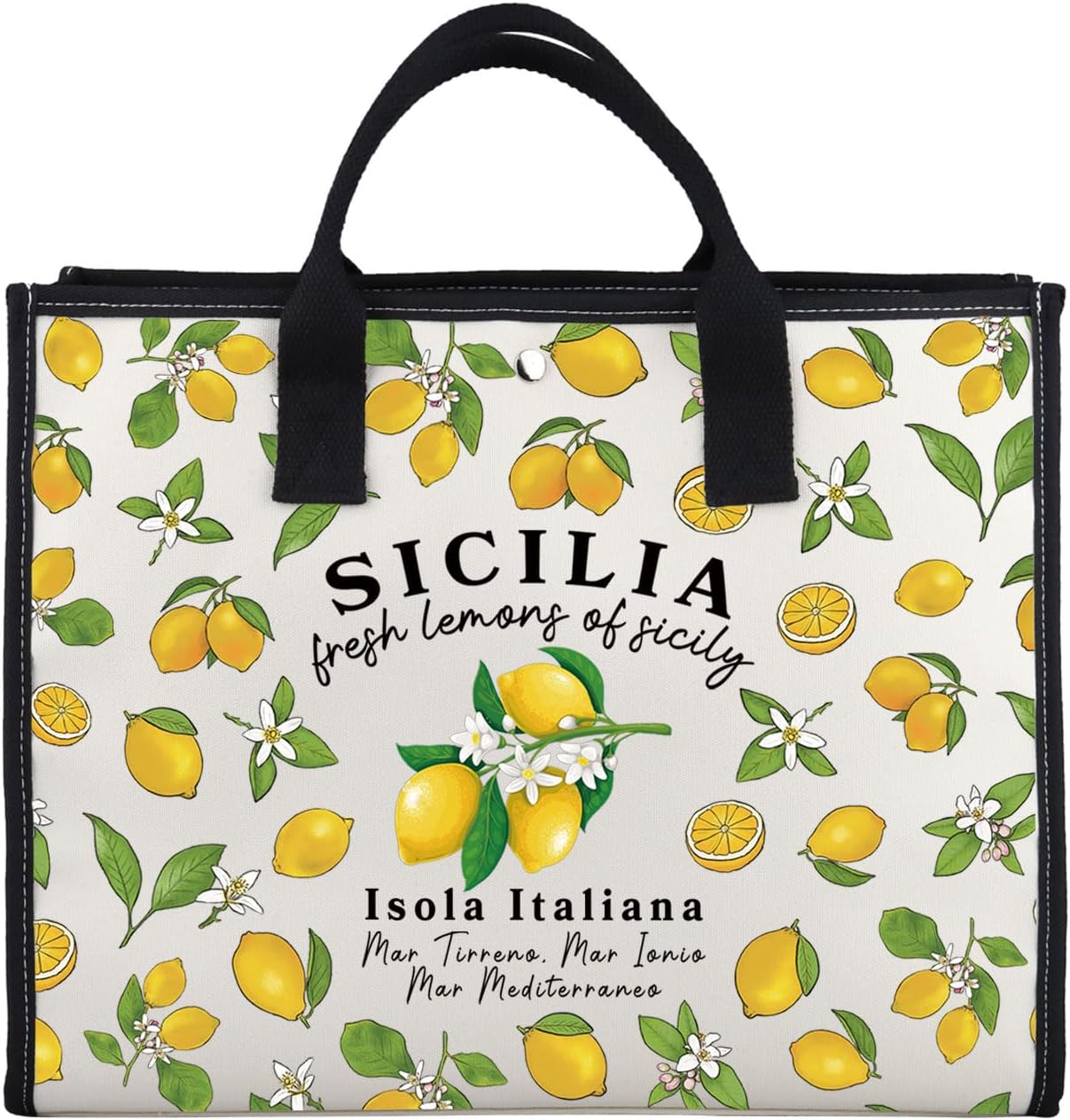 Zuo Bao Sicily Lemons And Limoncello Sicilia Island Italy Gift Sicily Tote Bag Lemon Shoulder Bag Travel Lover