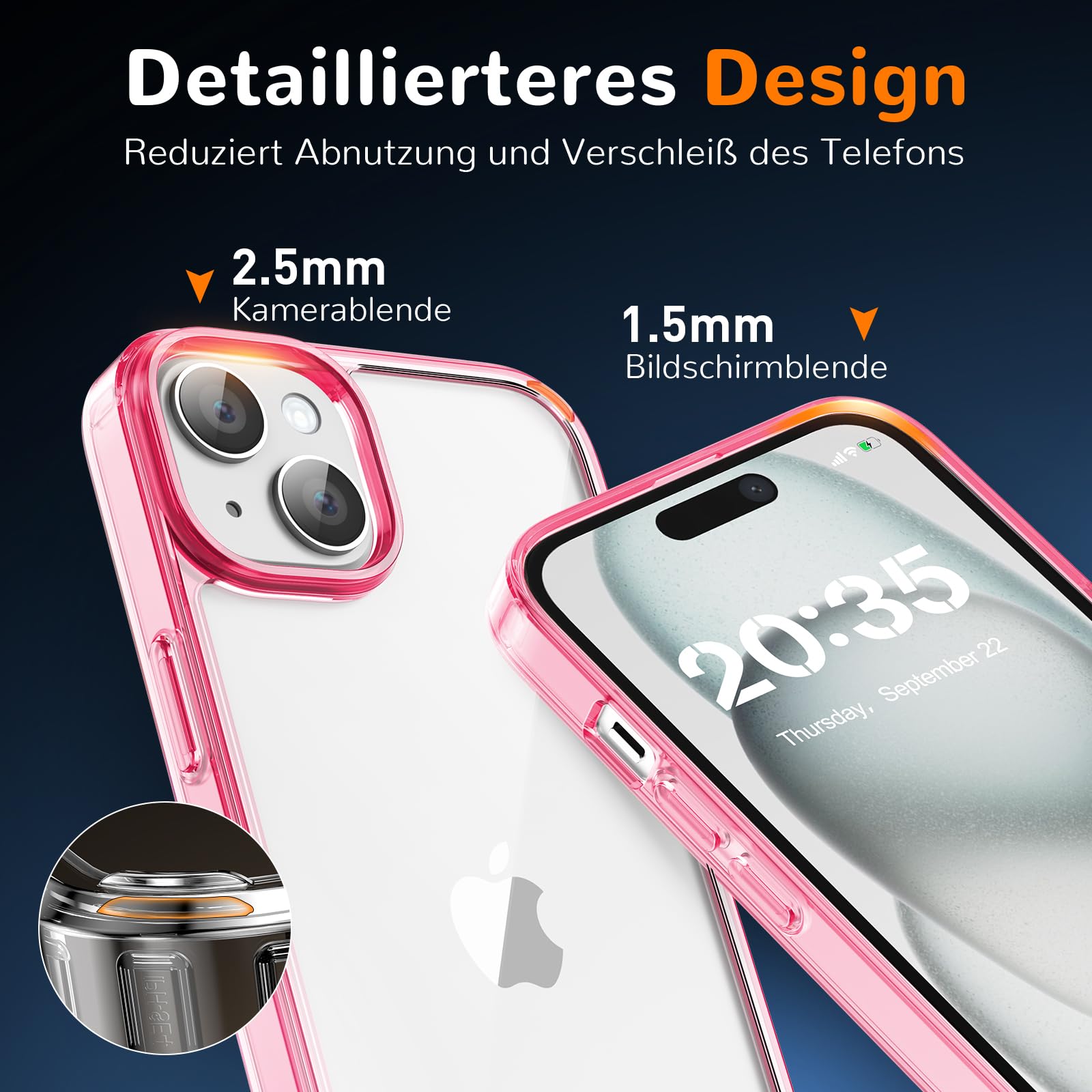 Clear Case for iPhone 15, Ultra Thin, Shockproof TPU Cover, Anti-Yellowing, Crystal Clear, Phone Case for Apple iPhone 15 - Clear — view 540