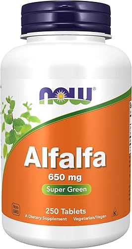 Miniatura 8 de NOW Suplementos, Alfalfa 650 mg fuente de vitamina K, Superalimentos verdes, 500 tabletas