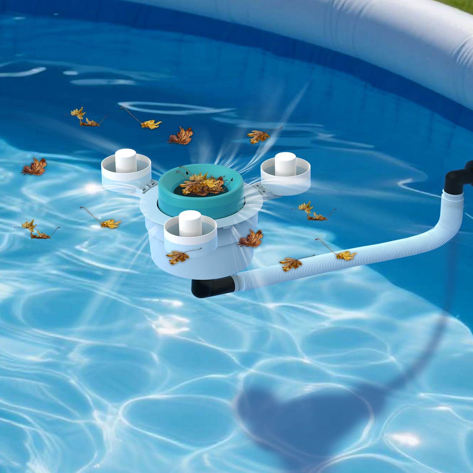 Skimmer per Piscina Fuori Terra, Nessuna Installazione Richiesta, Nessuna Staffa Regolabile Richiesta, Viene Fornito con 10 Calzini filtranti, Perfetto per Le Donne, Skimmer per Piscina a