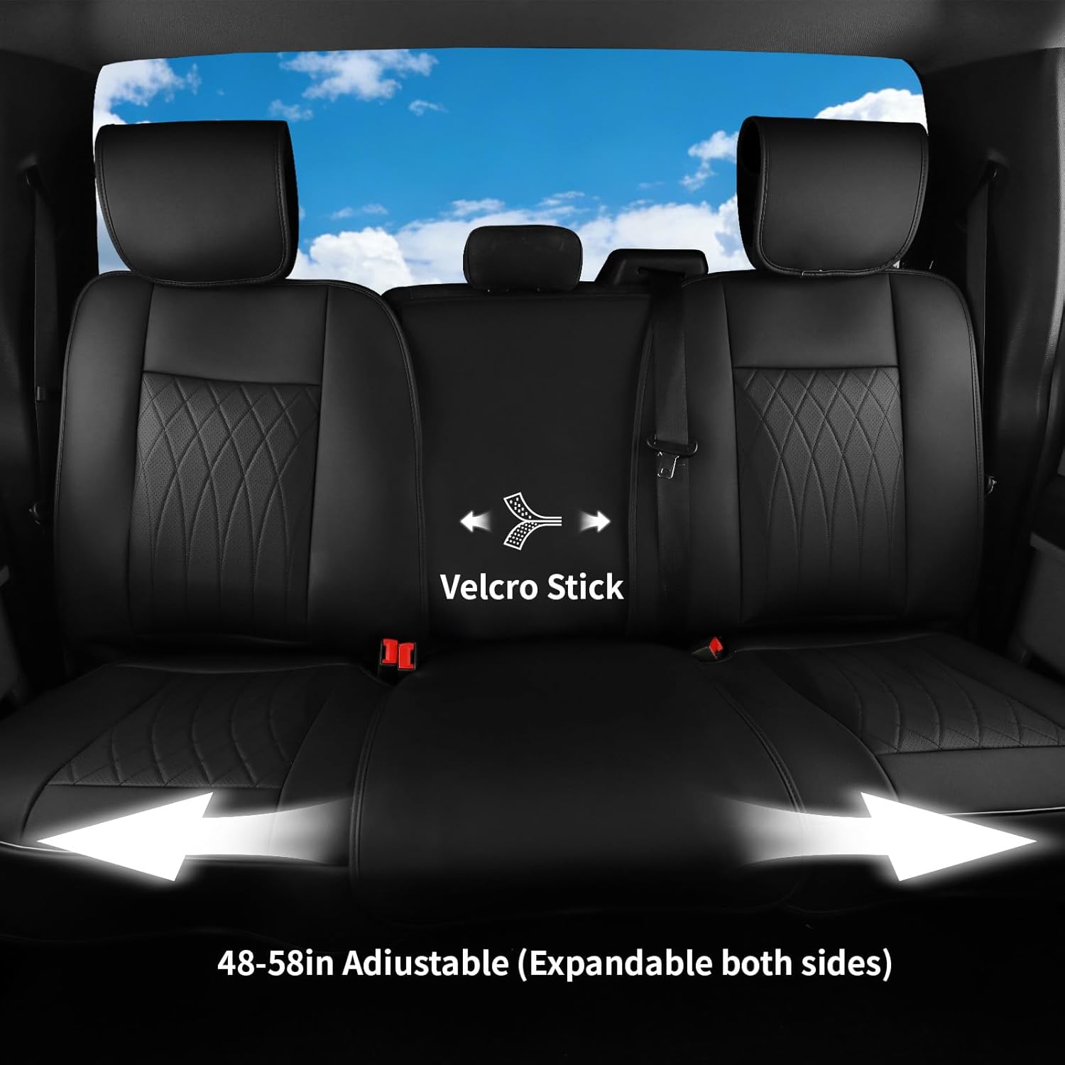 Semi-Custom Car Seat Covers Full Set 5 Seats, Auto Black Seat Covers Universal for Most Pickup, Truck, Car Seat Cushion, Front and Rear Car Seat Cover,Waterproof Seat Protector,Nappa Leather