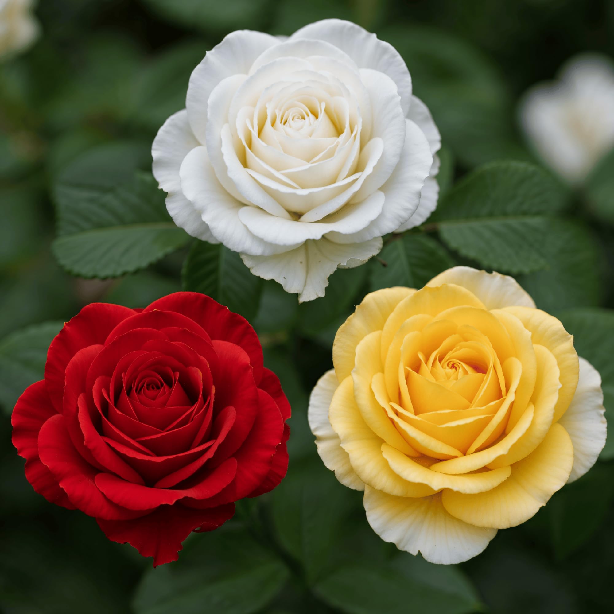 Rose Collection Gelb/Rot/Weiß - 3 Plantes - Fleurs à Planter Exterieur