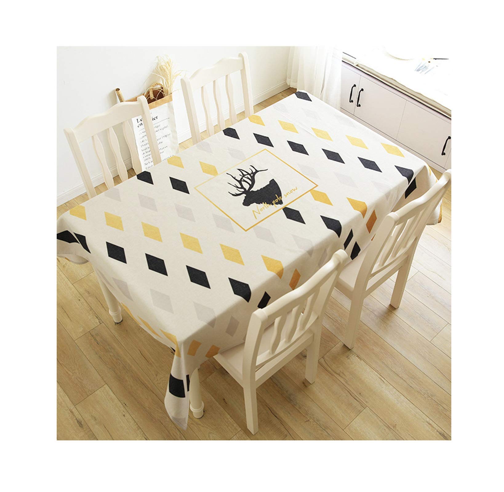 Toile de fond décorative et nappe en coton lin à motif cerf pour studio et salon