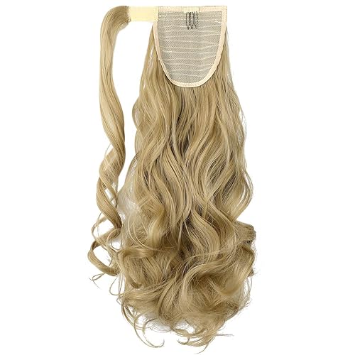 Miniatura 8 de FELENDY Extensión de cola de caballo de 18, 20, 22, 24 pulgadas, rizado, ondulado, lacio, con cordón, extensión envolvente de cabello sintético