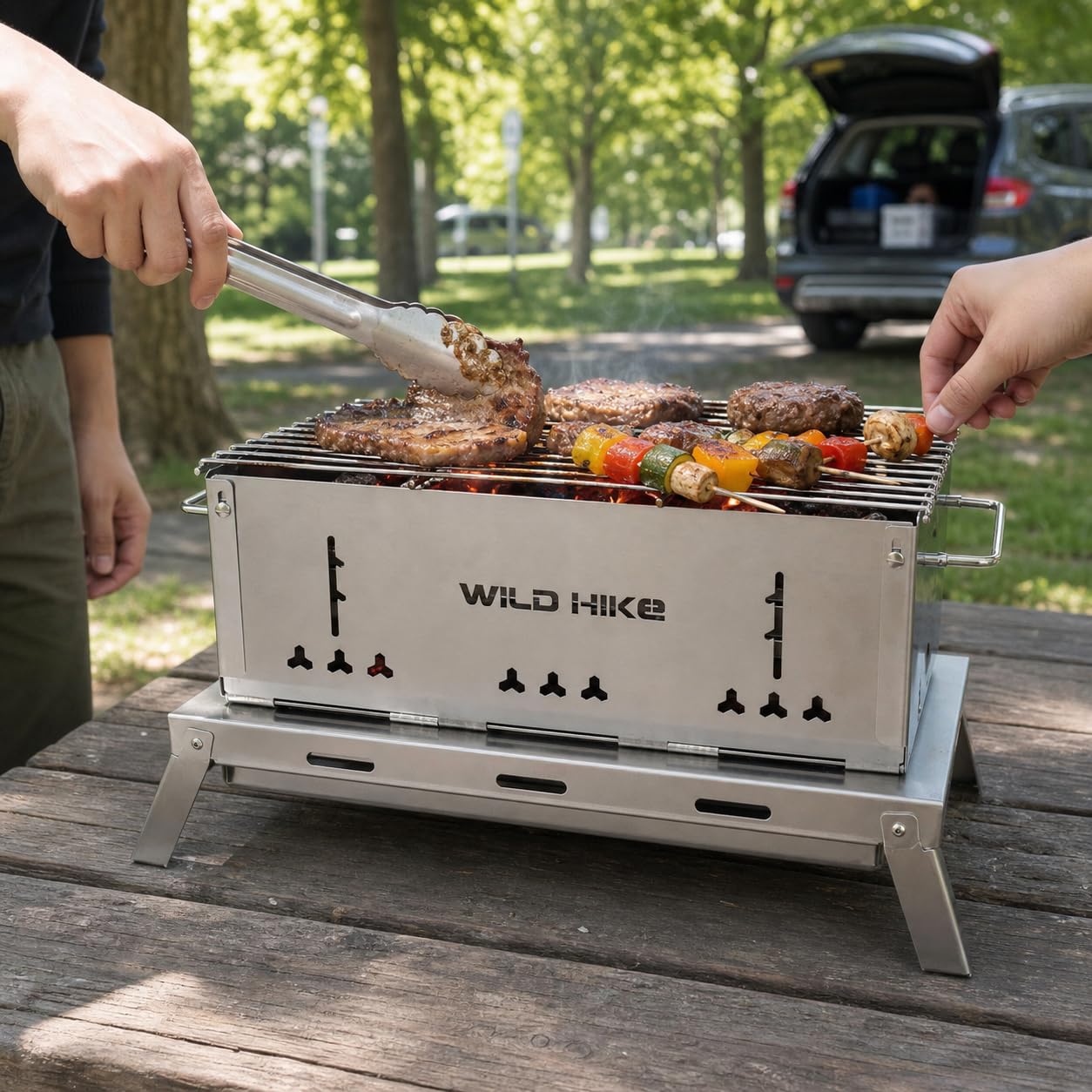 Barbecue Portatile Acciaio, size to 2