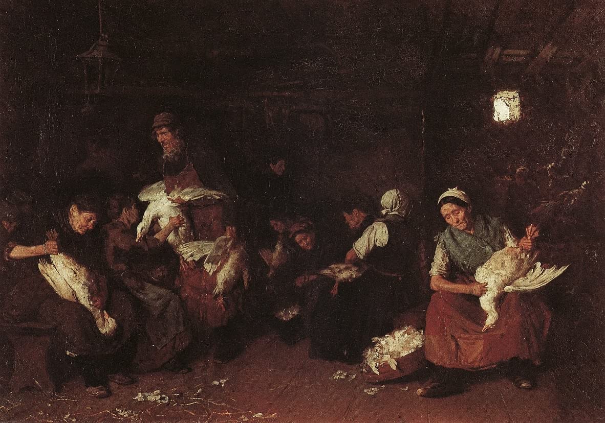 Max Liebermann Gänserupferinnen poster toile anti-reflet pour mur vide
