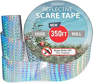 Premium Quality Bird Deterrent Reflective Scare Tape Ribbon 350 ft Long – Pest Control Dual-sided Repellent For Pigeons, G...