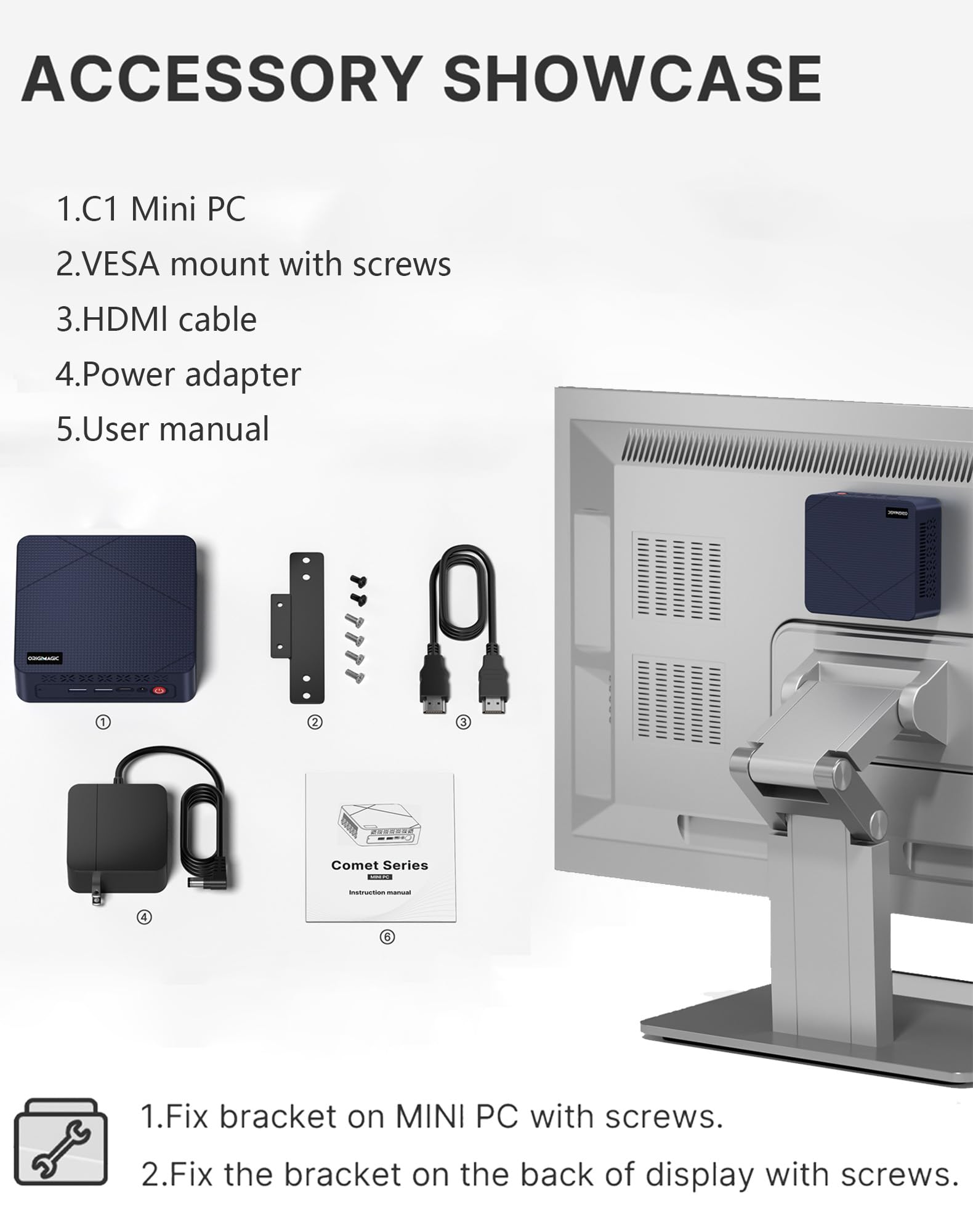 C1 Mini PC 11 Pro, Intel N97 Mini Desktop Computers (Beat N100/N95) 16GB RAM 512GB SSD Micro PC, HDMI 2.0, WiFi 5.2, BT 5.0, 2.5GbE LAN 4K Triple Display, Small PC for Business Home