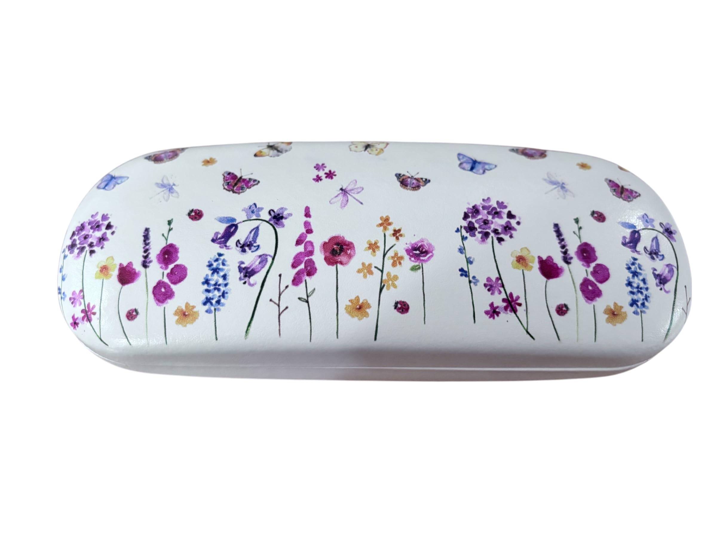 DV Hard Shell Bees, Butterflies, Poppies PU Glasses Case, Travel Portable Eyeglass Case For Men Women Girl Boy Study Work With Cleaning Cloth-picture-23
