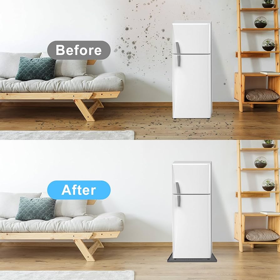 60x60cm Fridge Silicone Mat Mini Fridge Drip Pan With 0.8 Inch Raised Edges Under Refrigerator Floor Protector Furniture Pad