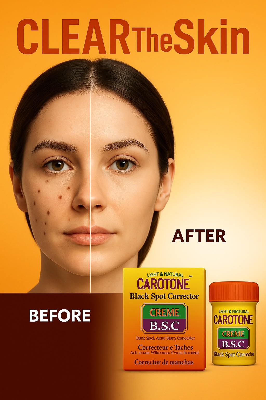 Natural Glow Carrot Cream – 30 ml Size – Carotone Black Spot Corrector-Daily Hydration with Carrot Extract and Vitamin E – Face and Body Care Moisturizer