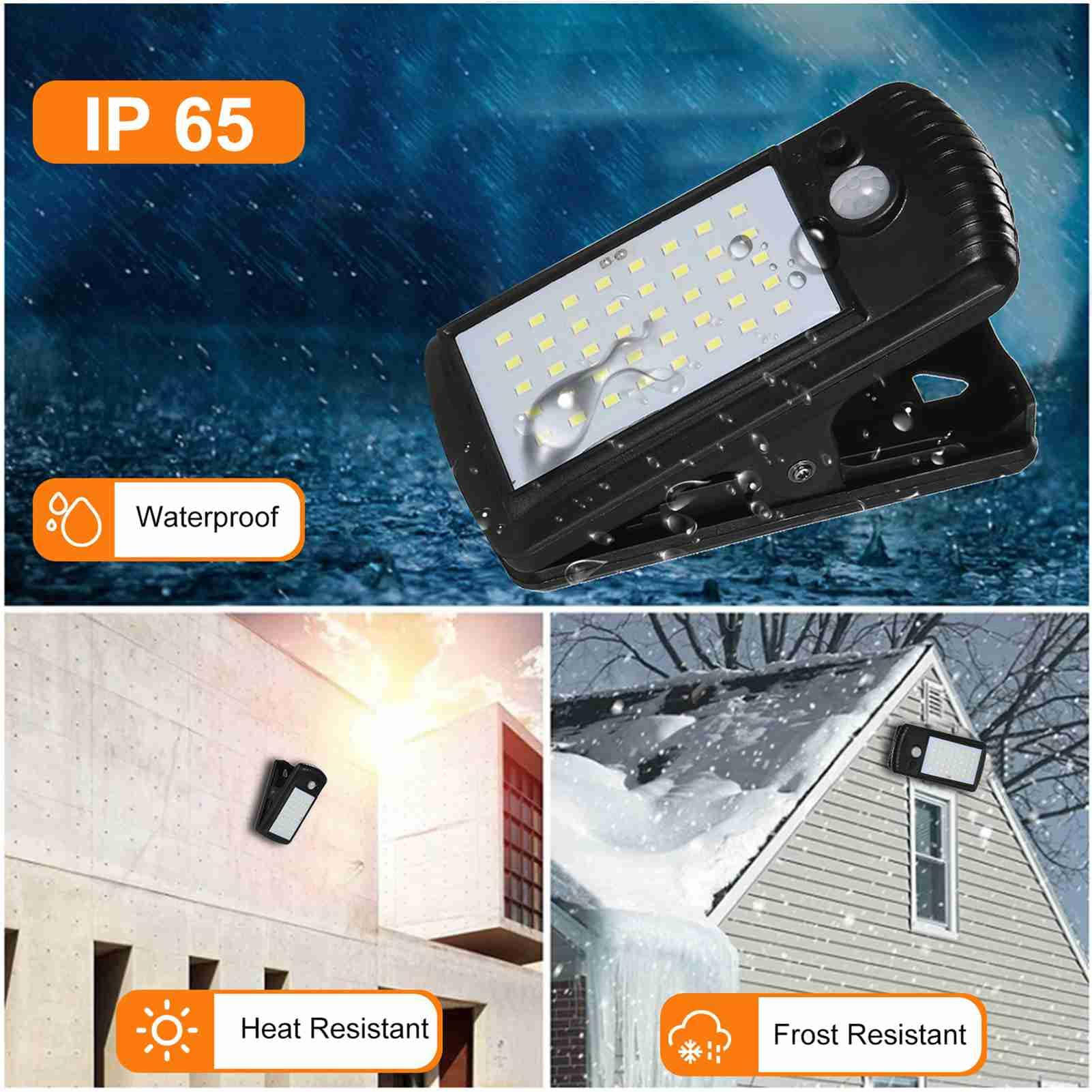 Beleuchten Sie Ihre Natur mit 4pcs Clamp/Holder auf Solarbewegungssensor Lichter IP65 mit 2 Lichtmodi und 40 LEDs (4PCS)