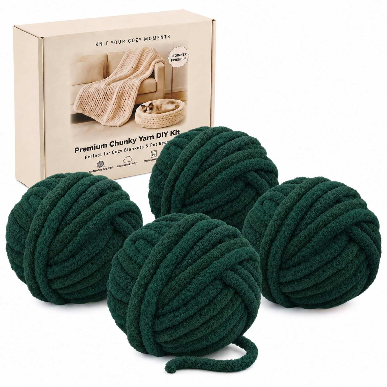 Bafeil Chunky Wool for Hand Knitting 1000g Gift Box, 2CM Thick Jumbo