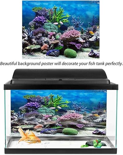 Miniatura 2 de ViaGasaFamido Póster de pecera, adhesivo de PVC, bajo el agua, coral, acuario, fondo de pecera, fondo, papel de decoración (2,413.4 in) (2,413.4 in)