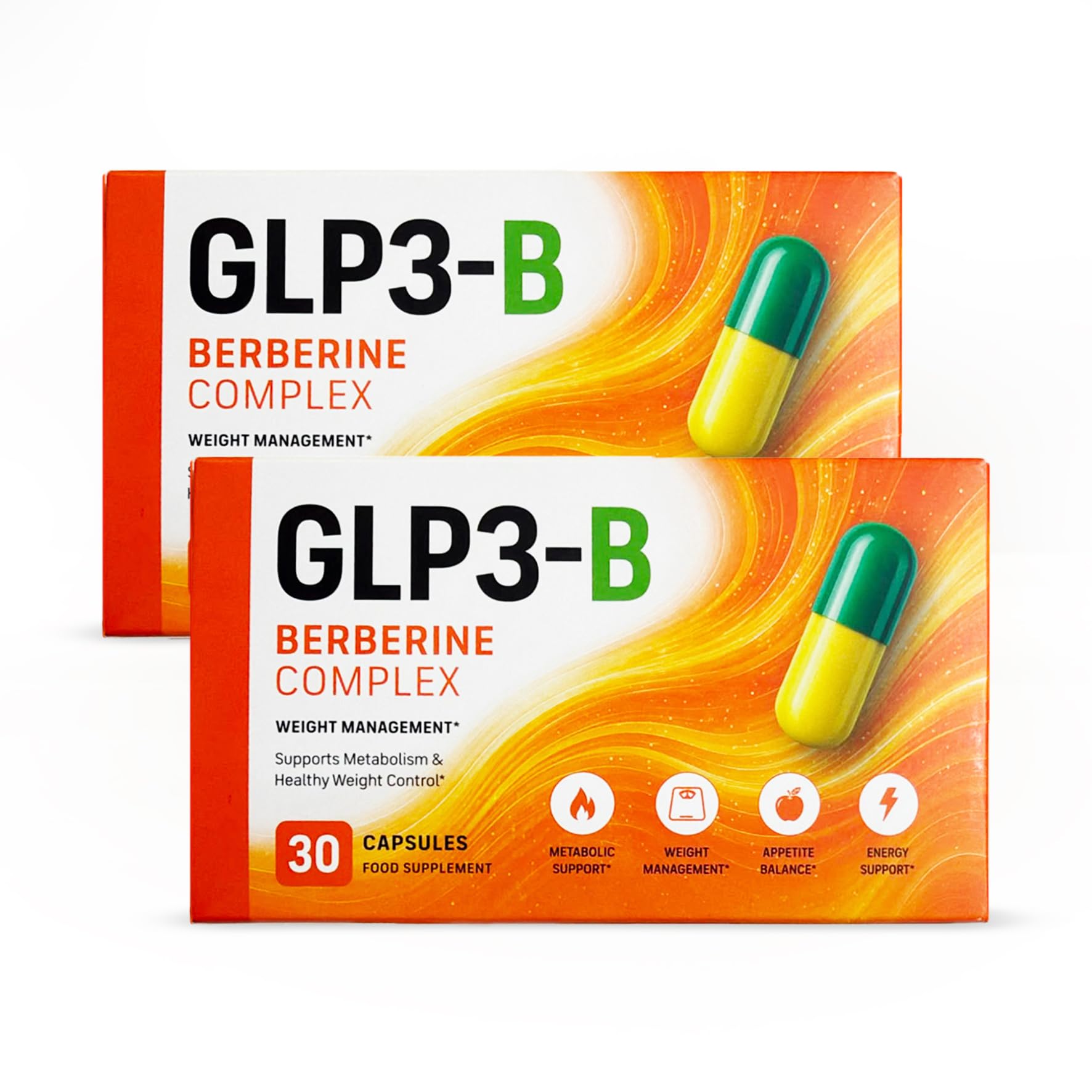 GLP3-B Berberin Komplex | Kapseln zur Unterstützung des Stoffwechsels | Die Original-Formel | Bekannt aus dem TV | Ohne Zusatzstoffe | 60 Kapseln (2 Packungen)