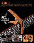 Leo Jaymz Heavy Duty Guitar Capo - Zinc Alloy Clip for Acoustic/Electric/Bass/Classical Guitars, Ukulele, Mandolin, Banjo (Wood Grain)